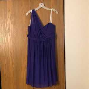 Regency purple David’s Bridal bridesmaid dress